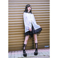 Load image into Gallery viewer, [Kokaisha---Monster CLUB Series] ★China style outerwear★ 2color tops with hat printed long sleeves summer spring thin sheer ML XL
