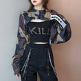 Load image into Gallery viewer, [Suga Series]★Setup Single Item Order★ Camouflage colored mini-length outerwear + camisole or chained pants SML LL
