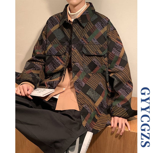 [GUYU Series]★Outerwear★ Shirt Jacket Ethnic Style Unisex Men's Ethnic Style Retro ML XL 2XL