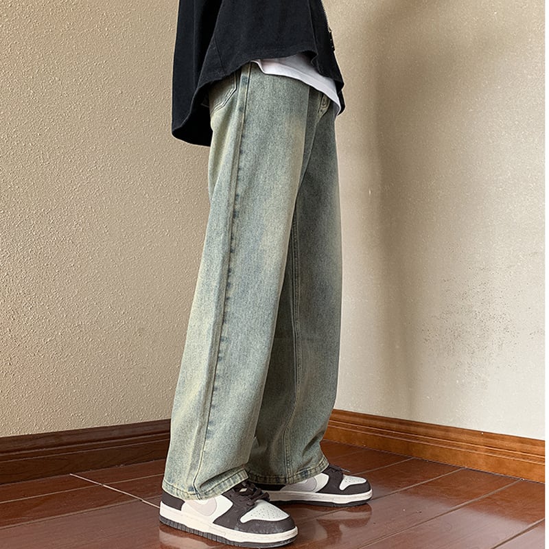 [V37 Series]★Denim Pants★ 2color Bottoms Unisex Men's Trousers Spring/Summer Easy to Match Fashion