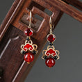 Load image into Gallery viewer, [Louran Kezang Series] ★China style earrings★ Pair Earring type Earring type Ladies accessories Red Red
