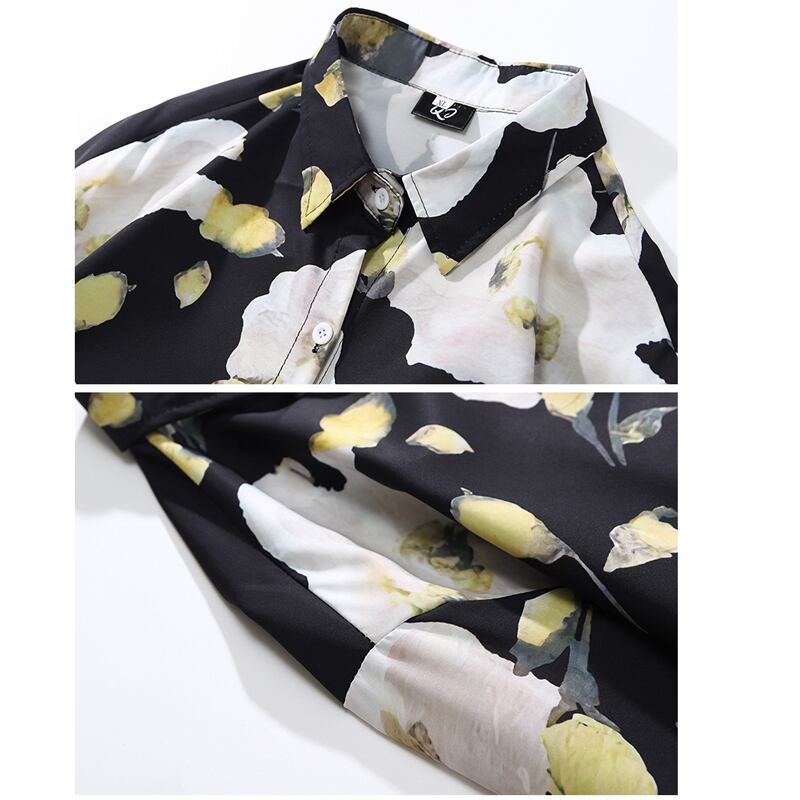 [BEAT BOY Series] ★Long Sleeve Shirt★ Floral Shirt Tops Print ML XL 2XL Unisex Men's Retro