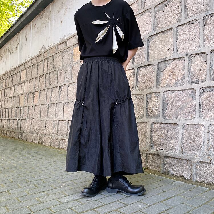 [ZHUIYI Series] ★Casual Pants★ Trousers Bottoms Designed Unisex Men's Black Black