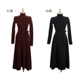 Load image into Gallery viewer, [Fumi Series]★Knit dress★ 2color long length commuting date office OL high neck slim
