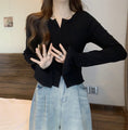 Load image into Gallery viewer, [DINGNING Series] ★Knit tops★ Tops Easy to match, slim, slimming, large size, black, black
