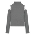 Load image into Gallery viewer, [MEIMEI Series] ★Tops★ T-shirt, long sleeve, sexy, exposed shoulders, slimming, gray, black
