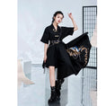 Load image into Gallery viewer, [Kyoto series]★China style dress★ Embroidery irregular unique design cool black black
