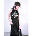 Load image into Gallery viewer, [Ancient Monsters --- Mountain and Sea Ching Series] ★China style camisole★ Embroidered fish tops cute summer ML XL black black sexy
