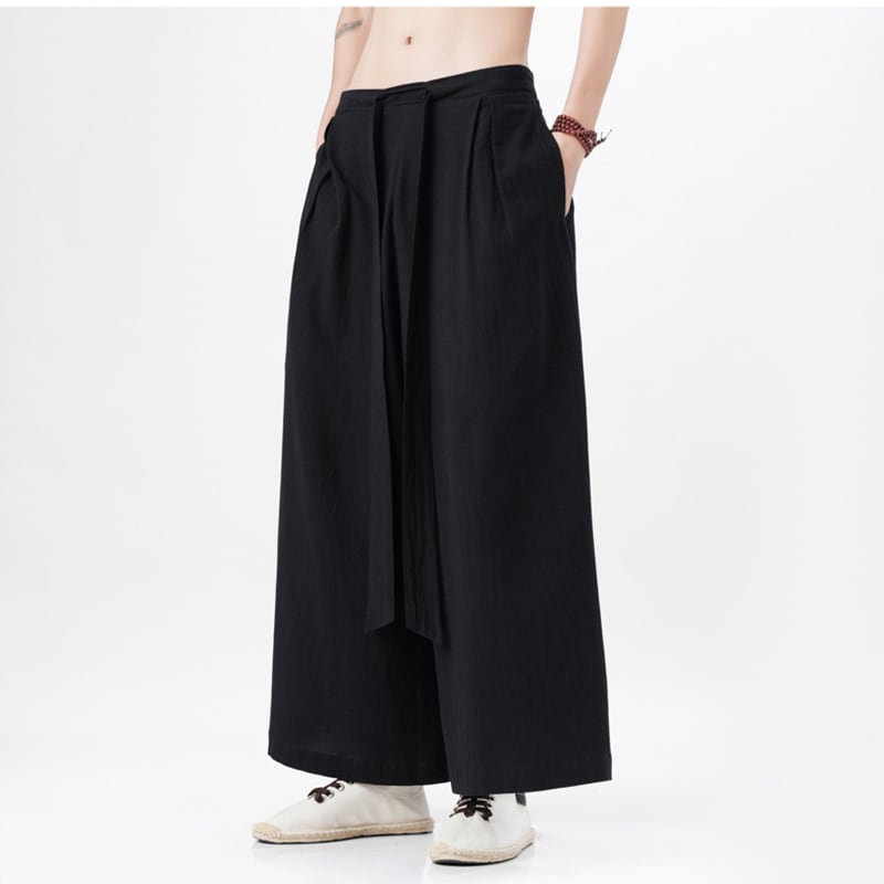 [MUFENG Series]★China style trousers★ 3color gaucho pants bottoms unisex men's large size simple casual