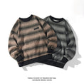 Load image into Gallery viewer, [BIGEMAN series] ★Tops★ 2color tops, brushed lining, unisex, men's color scheme, horizontal stripes, striped pattern, gray brown
