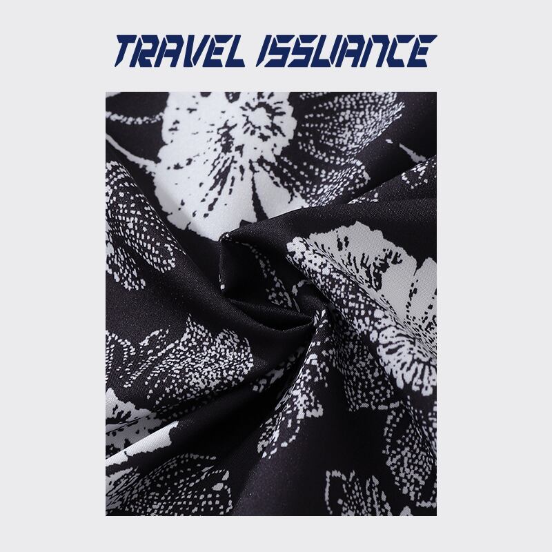 【TRAVEL ISSUANCEシリーズ】★半袖シャツ★ アロハシャツ 沖縄 ハワイ トップス 花柄シャツ 男女兼用 メンズ シフォン