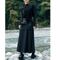 Load image into Gallery viewer, [Big Blue Dragon Series] ★China style skirt★ Bottoms fake layered black black slimming design.
