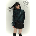 Load image into Gallery viewer, [LadyGhost Series] ★Outer★ Jacket Short Length Stadium Jumper Retro Green Green Easy to match
