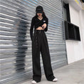 Load image into Gallery viewer, [Demon King Series]★Gaucho Pants★ Pants Bottoms Gaucho High Waist Long Length Plain Black Black Casual
