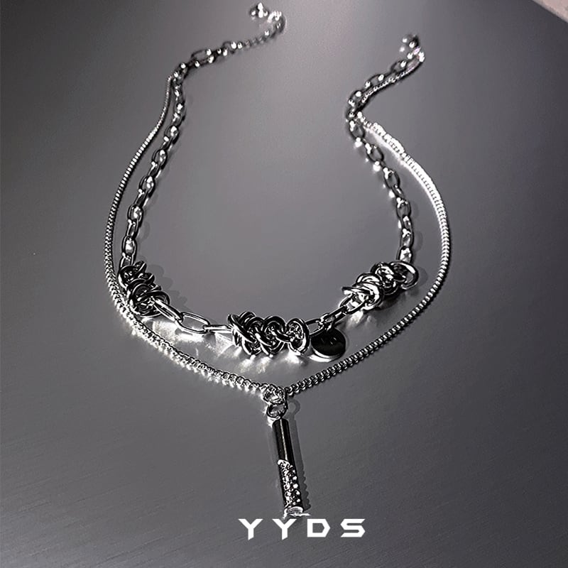 [yyds genderless series] ★Necklace★ Accessory, unisex, double design, ins style, easy to match