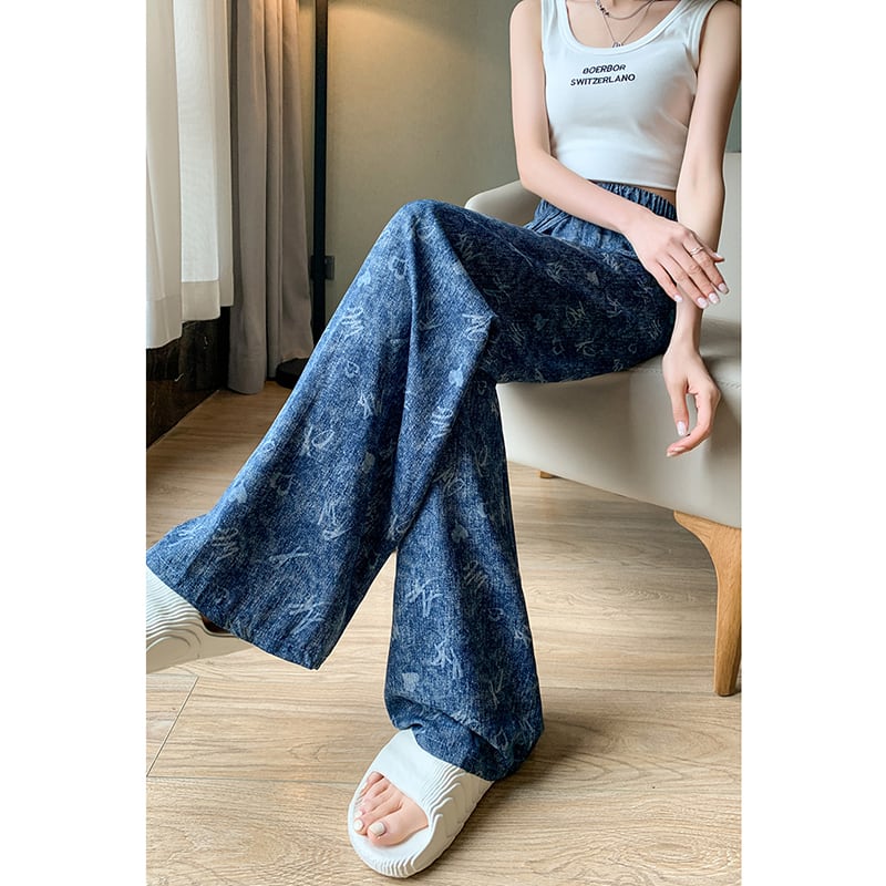 [FENGLIN Series] ★Casual Pants★ Bottoms Trousers Cool Blue Blue Slimming Unique Easy to match