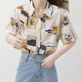 Load image into Gallery viewer, [YOUZI Series]★Retro Shirt★ Tops Printed Short Sleeves Floral Pattern Oil Painting Style Commuting Date Office Lady Office Improves Temperament
