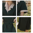 Load image into Gallery viewer, [Tatsuze Chenis Series] ★One Piece★ Short Sleeve Dress V Neck Dress Women's Retro Green Green
