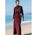 Load image into Gallery viewer, [Daiseiryusu Series] ★China style vest★ PU tops Easy to match Wine red Red Original Unique
