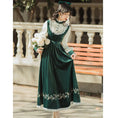 Load image into Gallery viewer, [Nan Kemu Series] ★One Piece★ Long Length Velvet Embroidery Women's Commuting Date Green Green SML XL
