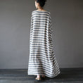 Load image into Gallery viewer, [LIANSHANG series] ★China style dress★ 3color loose body cover horizontal stripes striped pattern literary style
