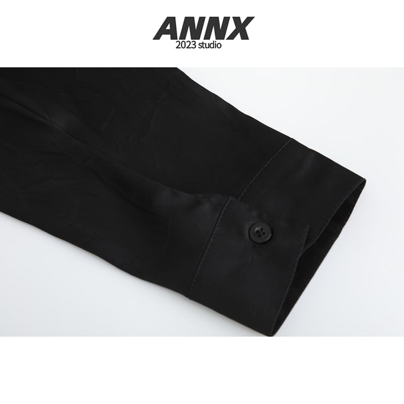 [ANNXstudio Series] ★China Style Shirt★ Tops Chinese Clothes Simple China Button Black