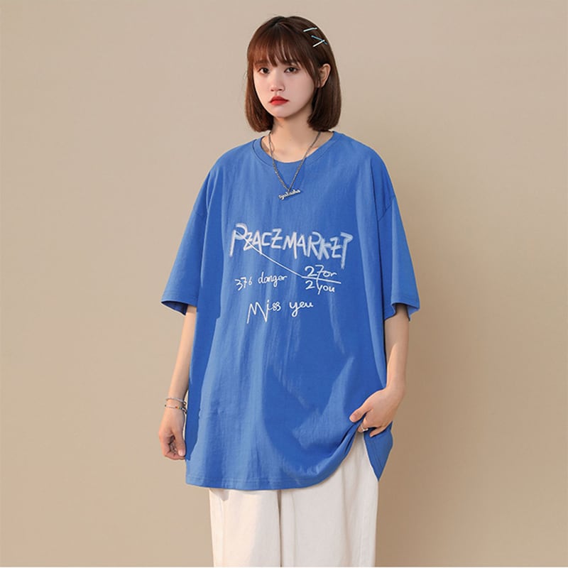 [SENSU Series] ★Short sleeve T-shirt★ Large size M~6L 3color Tops Unisex Men's Simple Alphabet