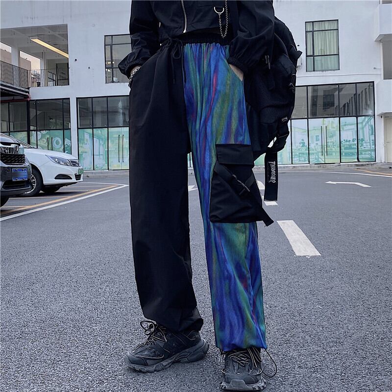 [Miyakoya Series]★Casual Pants★ Polarized switching pants bottoms street wide pants unisex gaucho pants