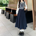 Load image into Gallery viewer, [Dong Xiaojie Series] ★Dress★ Long length, large size, fake layered, diamond shape, switching
