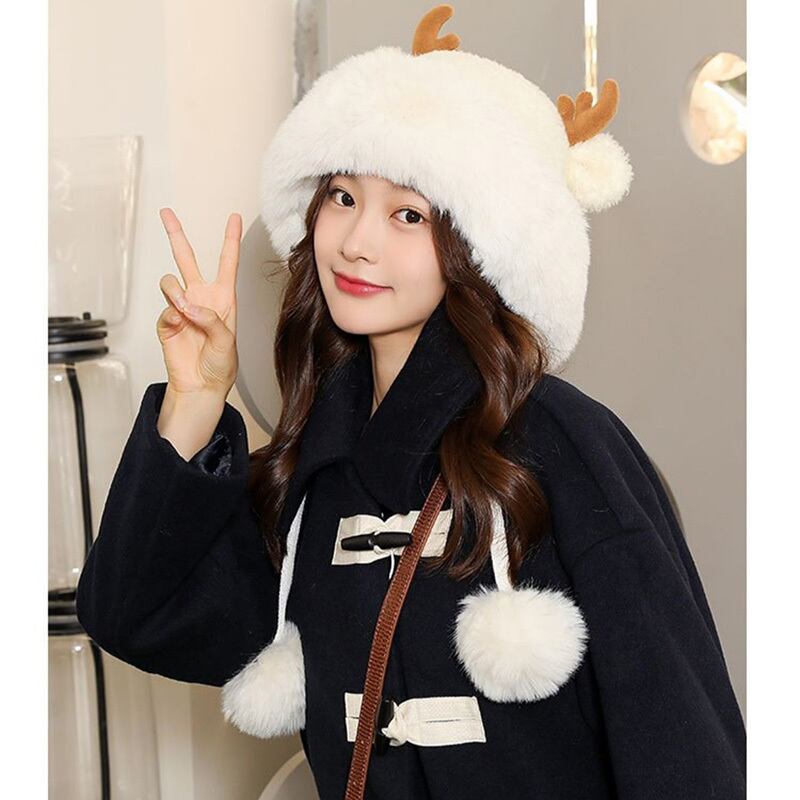 [YISHAN Series] ★ Hat ★ 6 colors selectable Cap Fluffy Deer antler Christmas New Year Thick Warm Cute