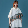 Load image into Gallery viewer, [High Series] ★Chinese-style shirt★ 2 colors, black or white, short sleeves, summer, embroidery, floral pattern, unisex, large size
