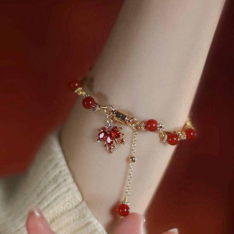 [Random Series]★China Style Bracelet★ Bracelet Ladies Accessories Maple Present Red Red