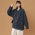 Load image into Gallery viewer, [LIEQU series] ★Jacket★ 2color outerwear unisex men's large size black blue spring clothes denim
