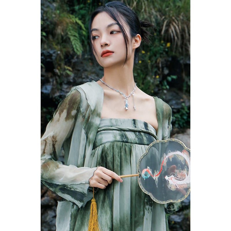 [Koseiryushu Series] ★China style necklace★ Bamboo accessories Switching design Unique