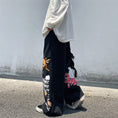 Load image into Gallery viewer, [ulzzang series]★Pants★ Wide pants denim pants black men's sun balloon graffiti cool bright
