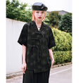 Load image into Gallery viewer, [Ancient monsters --- Ink series] ★China style shirt★ Tops Short sleeve shirt Black Black China button
