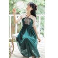 Load image into Gallery viewer, [Shogunsho series]★Hanfu dress★ Embroidery Casual wear Chiffon V-neck Green Green Coming-of-age ceremony SML XL Green Green
