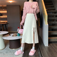 Load image into Gallery viewer, [Italy series]★China style skirt★ 4color knit skirt bottoms slit slimming beige black gray light brown
