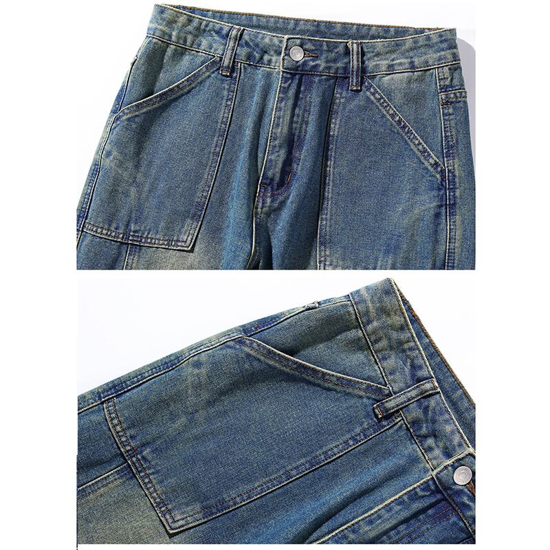 [BIGEMAN Series]★Denim Pants★ Bottoms Pants Men's Large Size Fashion Blue Blue