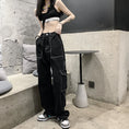 Load image into Gallery viewer, [Miyakoya Series] ★Denim pants★ Bottoms, pants, unisex, black, slim, ins style, easy to match
