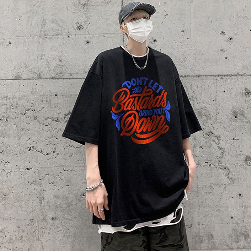 [KCSJ Series] ★Short sleeve T-shirt★ Retro style 5color tops T-shirt unisex men's large size alphabet