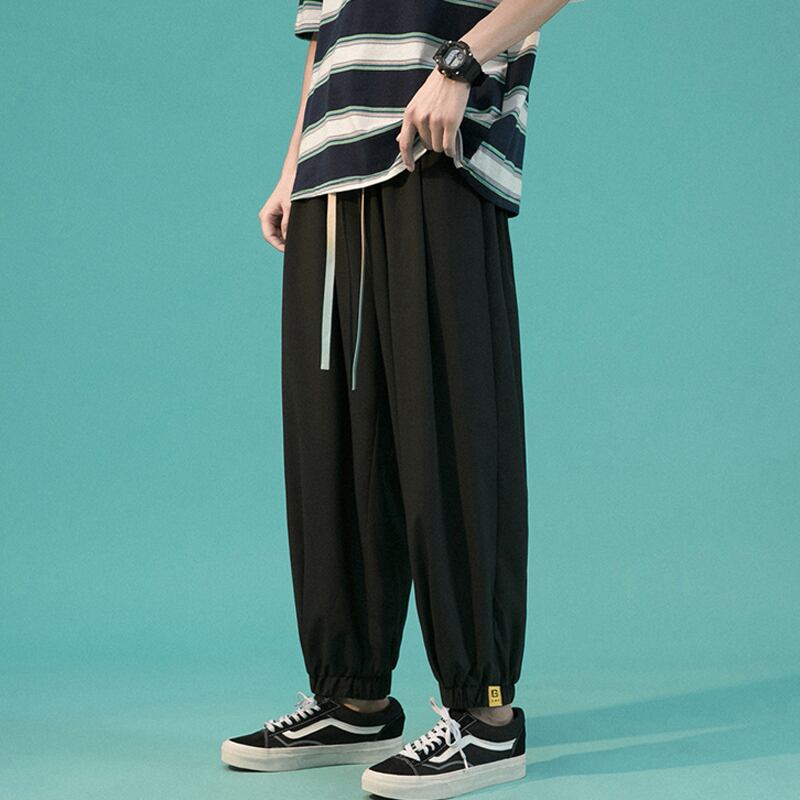 [BIGEMAN Series] ★Casual Pants★ 2color Nine-quarter length Bottoms Pants Unisex Men's Large Size Spring/Summer Sports Style