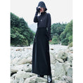 Load image into Gallery viewer, recommendation! [Da Qinglong Shu Series] ★China style skirt★ PU black, long length, slimming, easy to match, high waist
