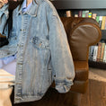 Load image into Gallery viewer, [SZJ Series]★Denim Jacket★ 2color Blue or Black Outerwear Jeans Loose Date Commuting
