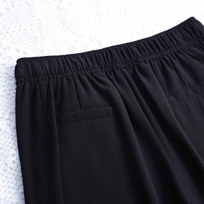 [Aooka Series] ★ Gaucho pants ★ Chiffon slit chiffon high waist slimming large size