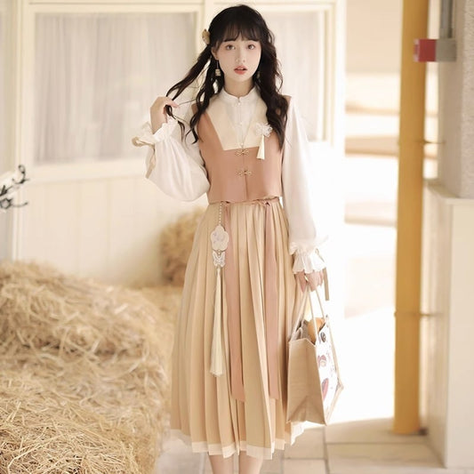 [Kaede Bamboo---Butterfly Series] ★Chinese style setup★ Chinese style dress, Chinese clothes, Chinese elements, dress + vest