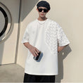 Load image into Gallery viewer, [KADISHOU Series]★T-shirt★ Tops Unisex Men's Switching Short Sleeve T-shirt Black White
