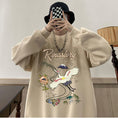 Load image into Gallery viewer, [LUONAI Series]★China style tops★ 6color round neck casual crane crane pattern print unisex men's large size
