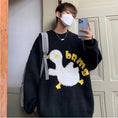 Load image into Gallery viewer, [Tetsusho Series] ★Sweater★ Knit Tops Unisex Men's Black Cartoon Animal Pattern
