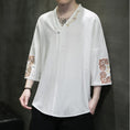 Load image into Gallery viewer, [JUNYI Series]★China style T-shirt★ Tops 3color Unisex Men's Large size Embroidery V neck
